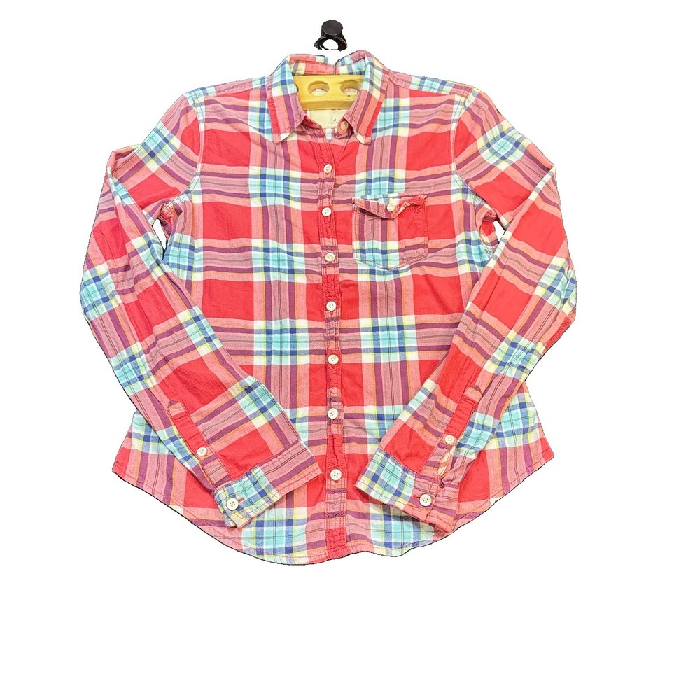 Hollister Women's Plaid Long Sleeved Shirt Size M